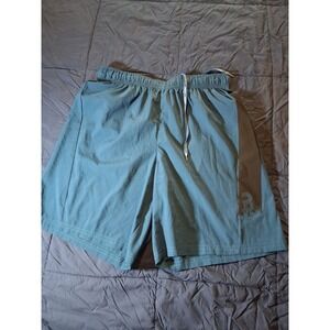 3 PACES Mens XL Athletic Shorts Teal Blue Black Side Stripe Gym Running 4